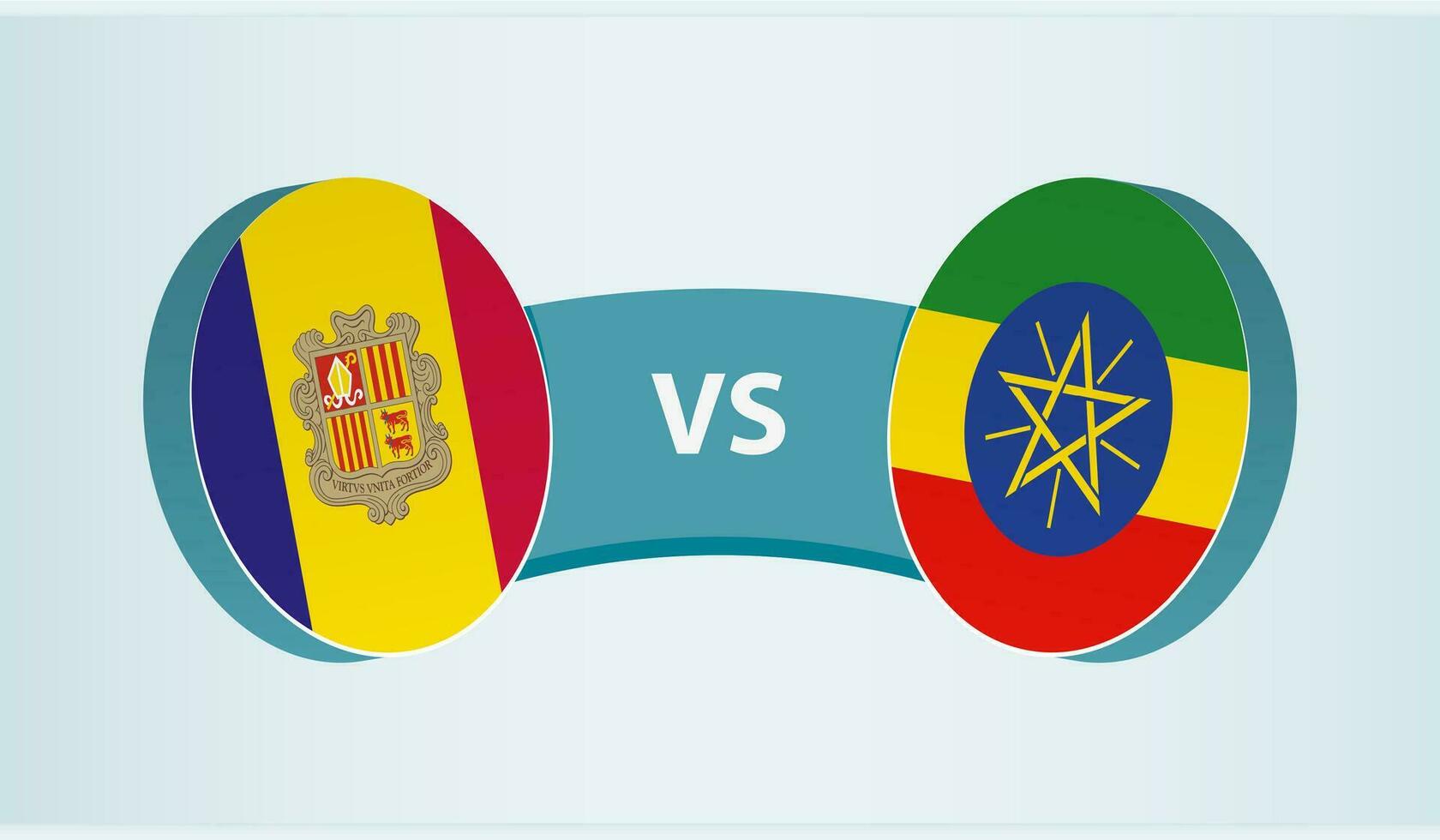 Andorra versus Ethiopië, team sport- wedstrijd concept. vector