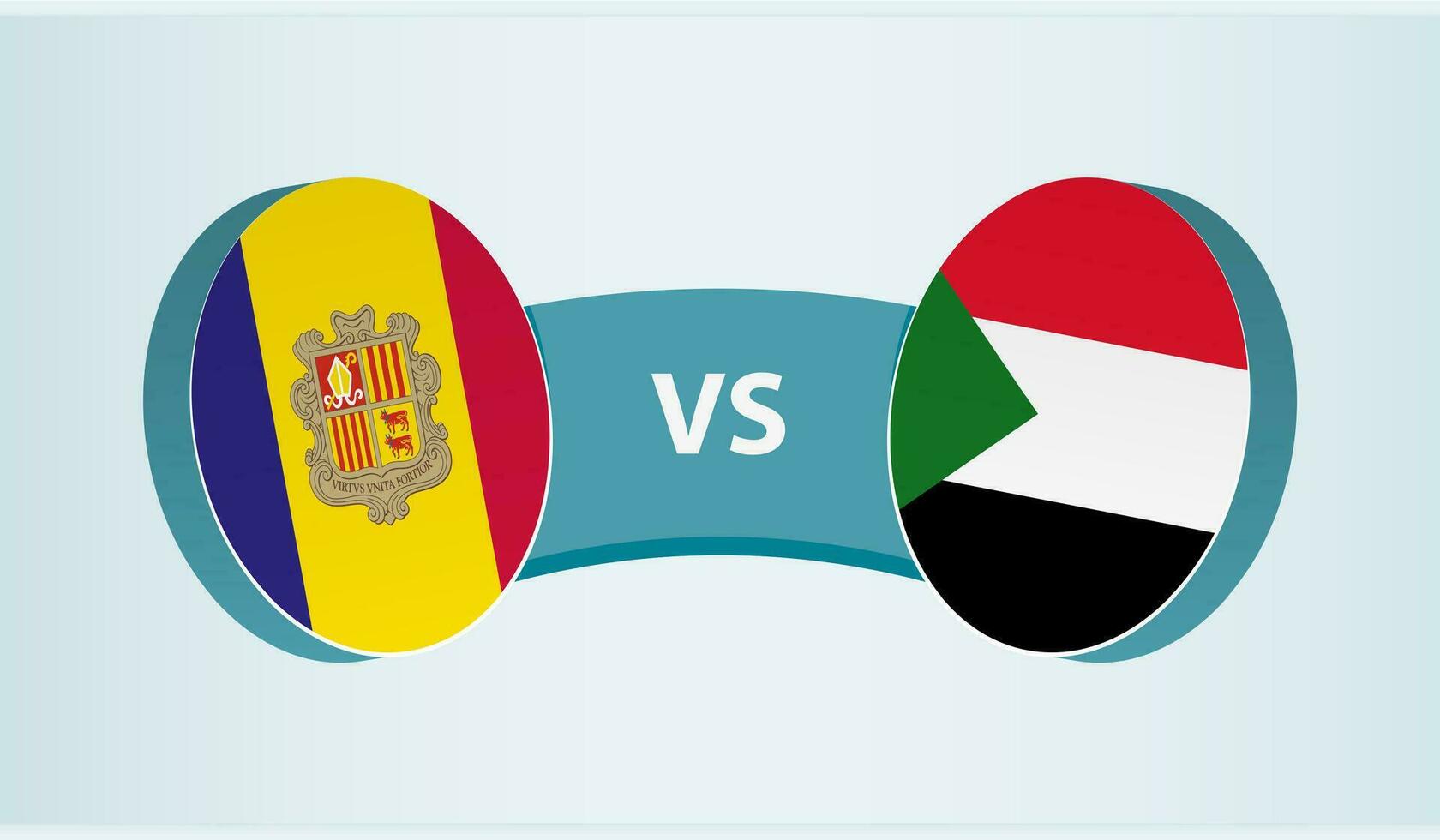 Andorra versus Soedan, team sport- wedstrijd concept. vector