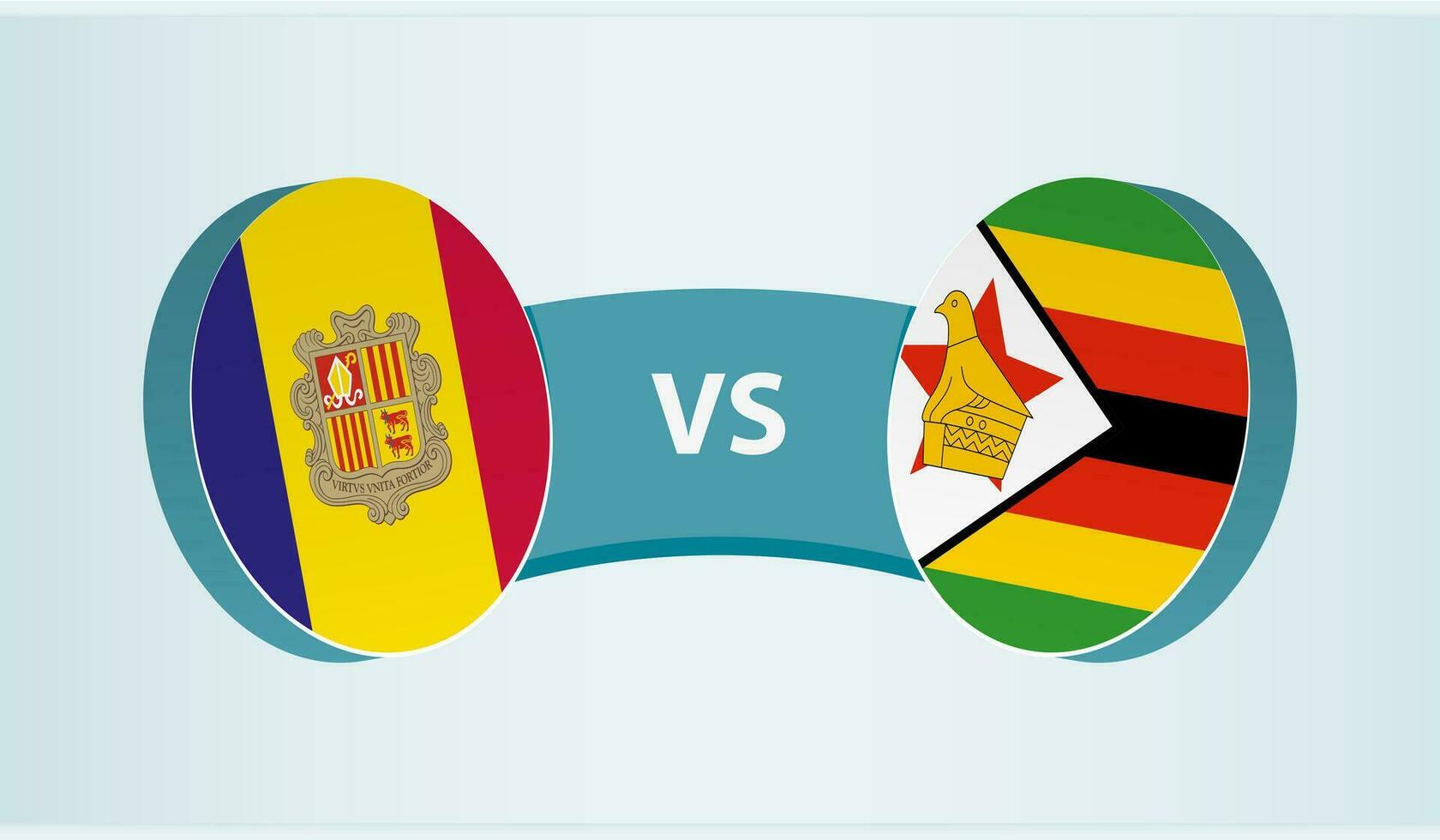 Andorra versus Zimbabwe, team sport- wedstrijd concept. vector