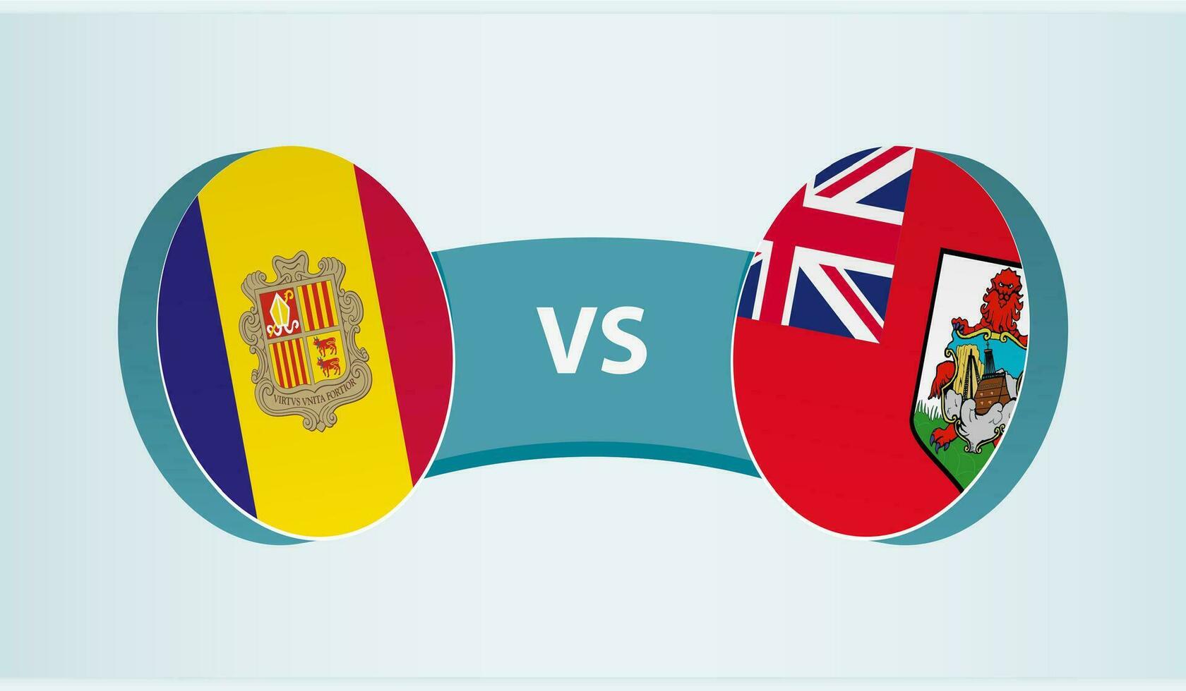 Andorra versus bermuda, team sport- wedstrijd concept. vector