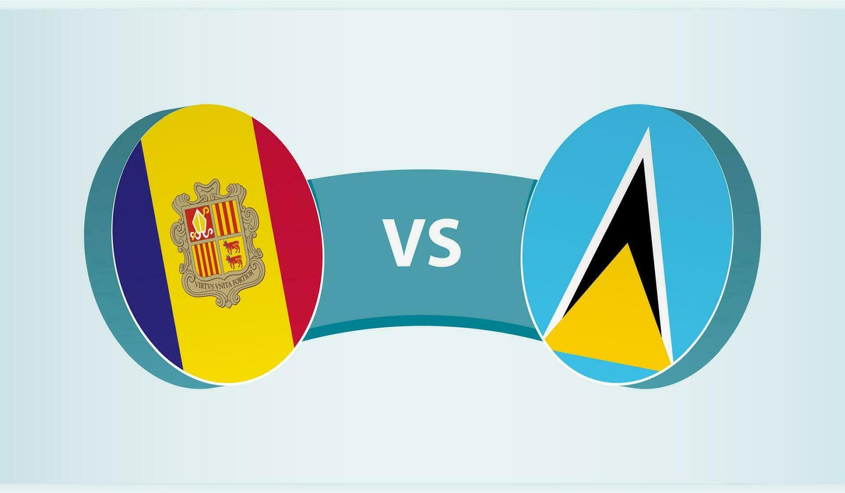 Andorra versus heilige lucia, team sport- wedstrijd concept. vector