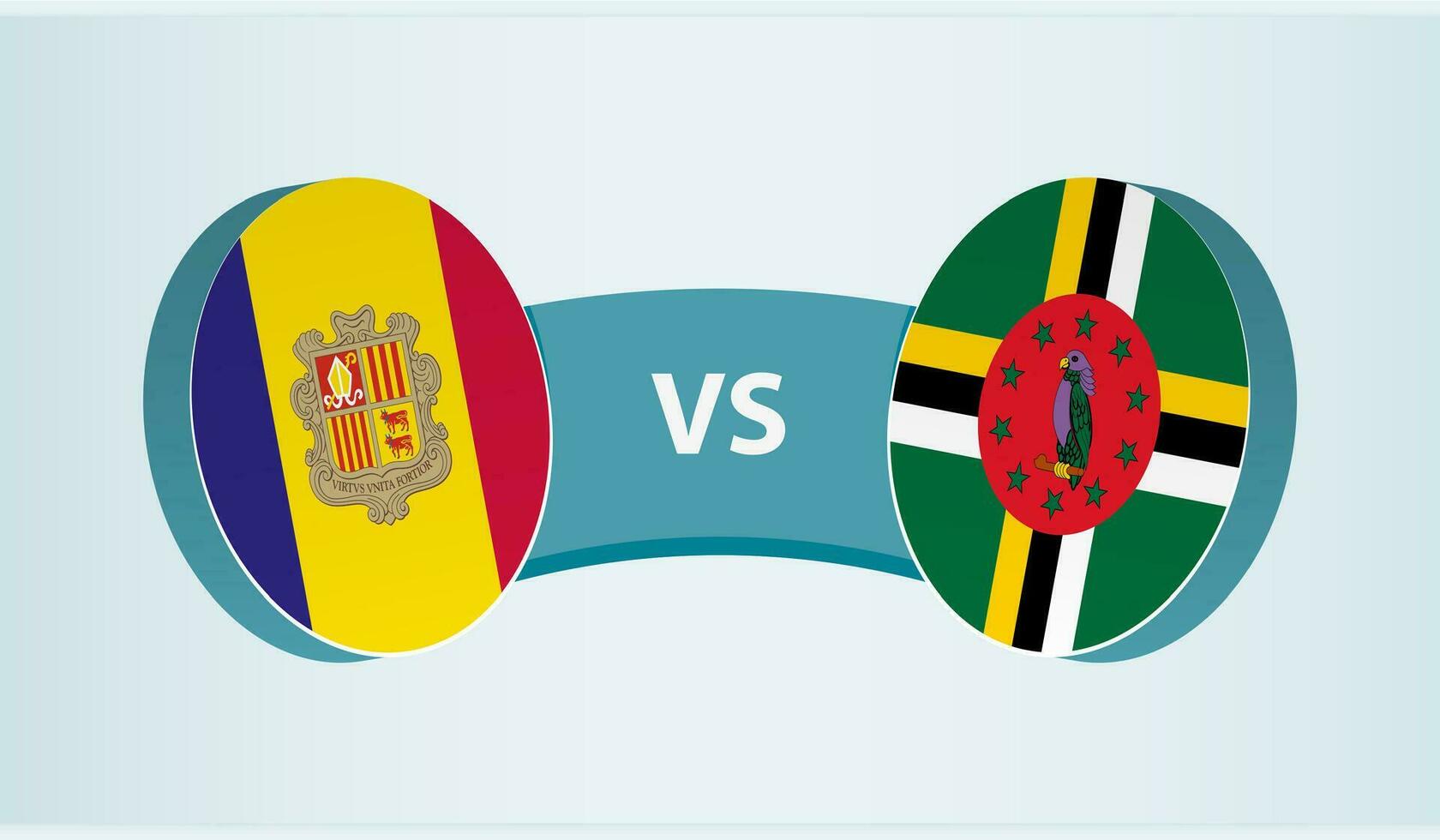 Andorra versus dominica, team sport- wedstrijd concept. vector