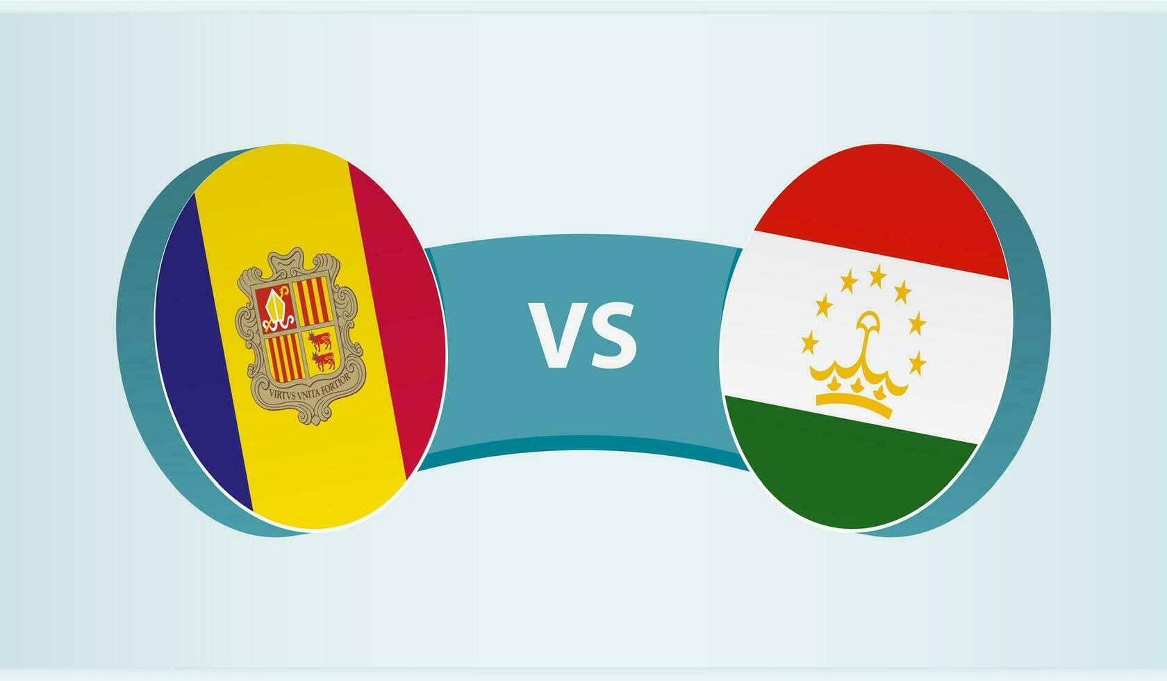 Andorra versus Tadzjikistan, team sport- wedstrijd concept. vector