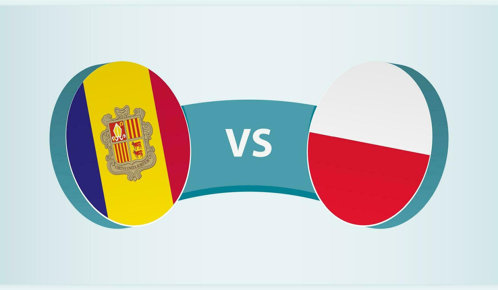 Andorra versus Polen, team sport- wedstrijd concept. vector