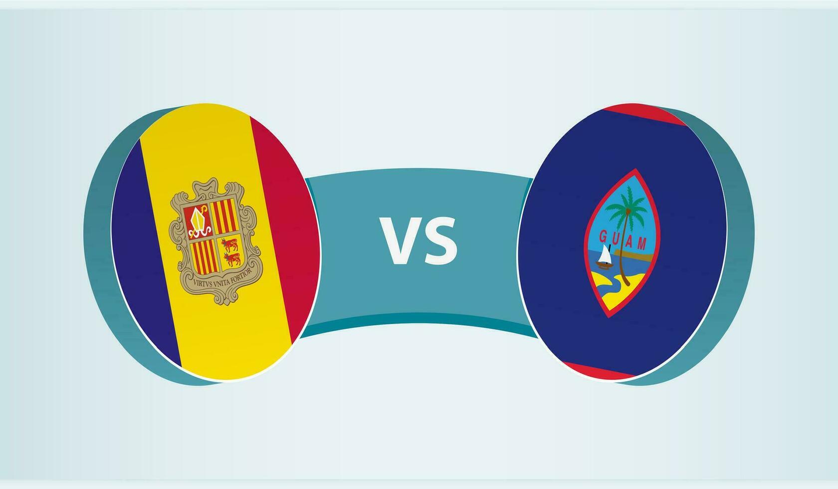 Andorra versus guam, team sport- wedstrijd concept. vector