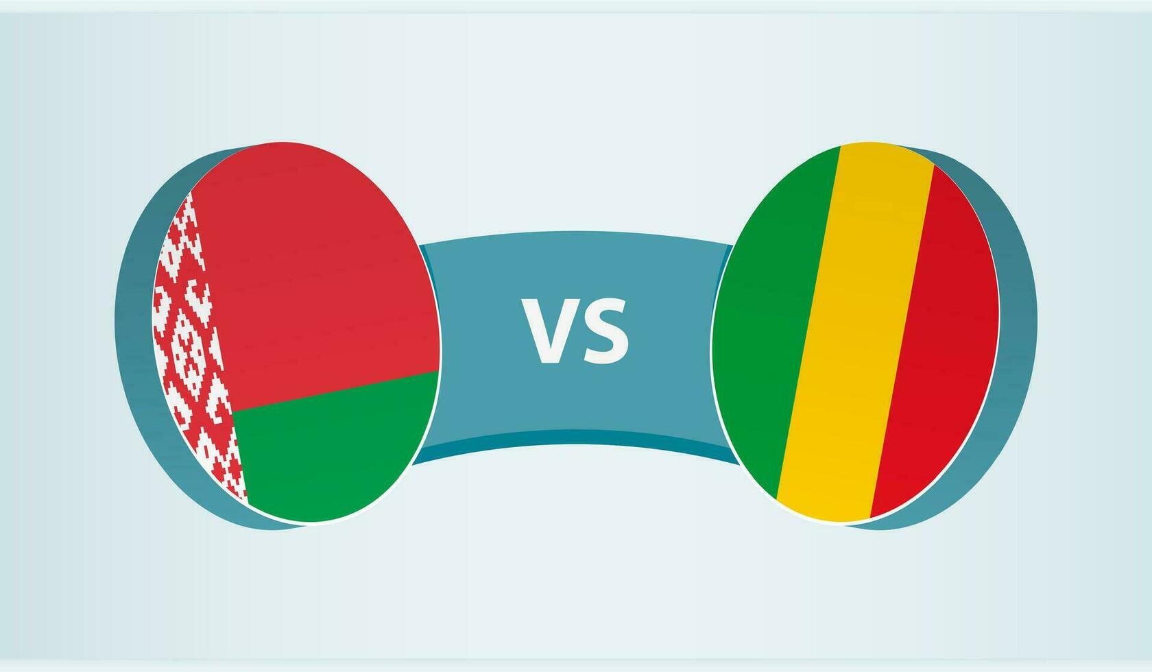 Wit-Rusland versus Mali, team sport- wedstrijd concept. vector