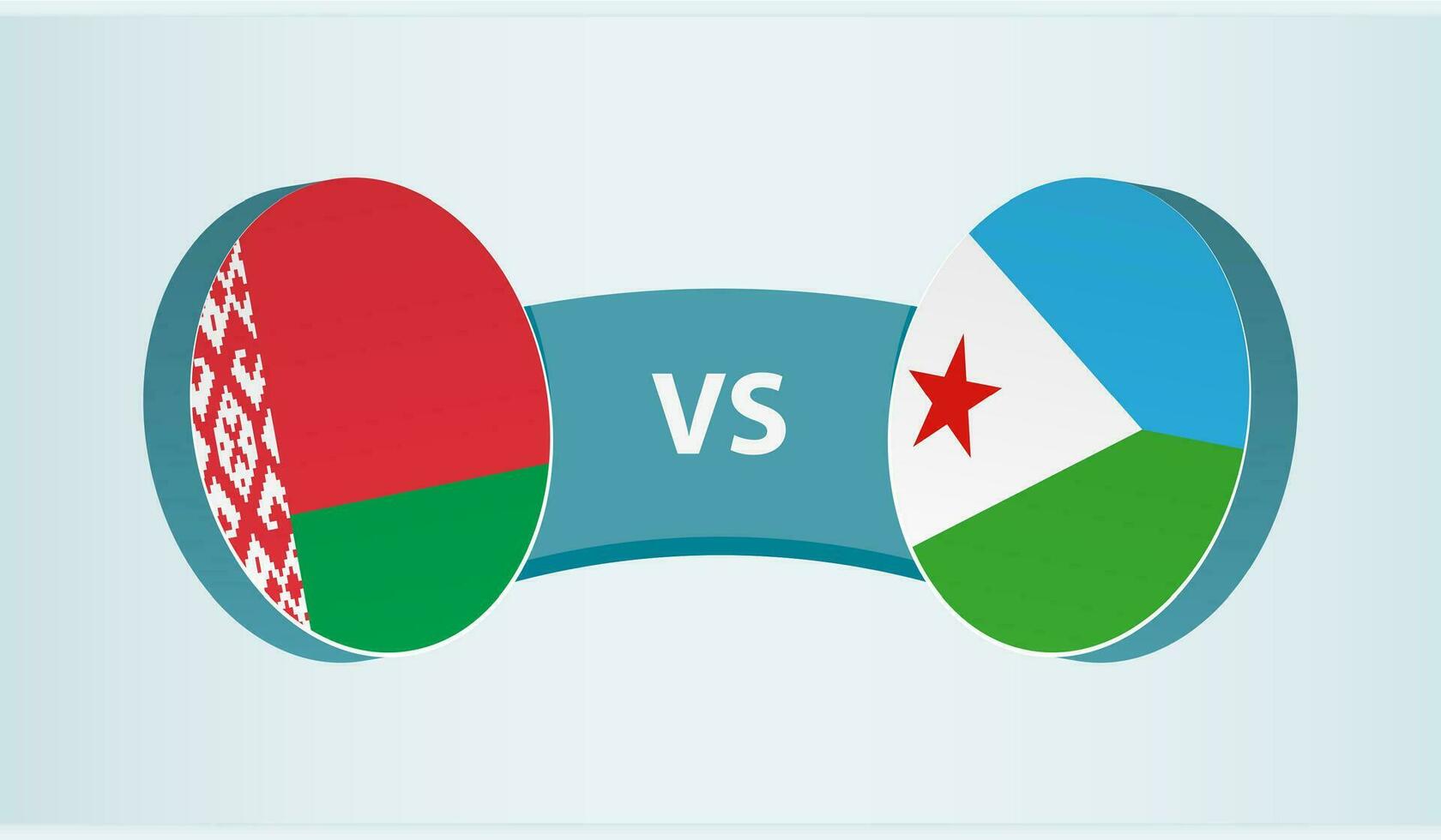 Wit-Rusland versus Djibouti, team sport- wedstrijd concept. vector