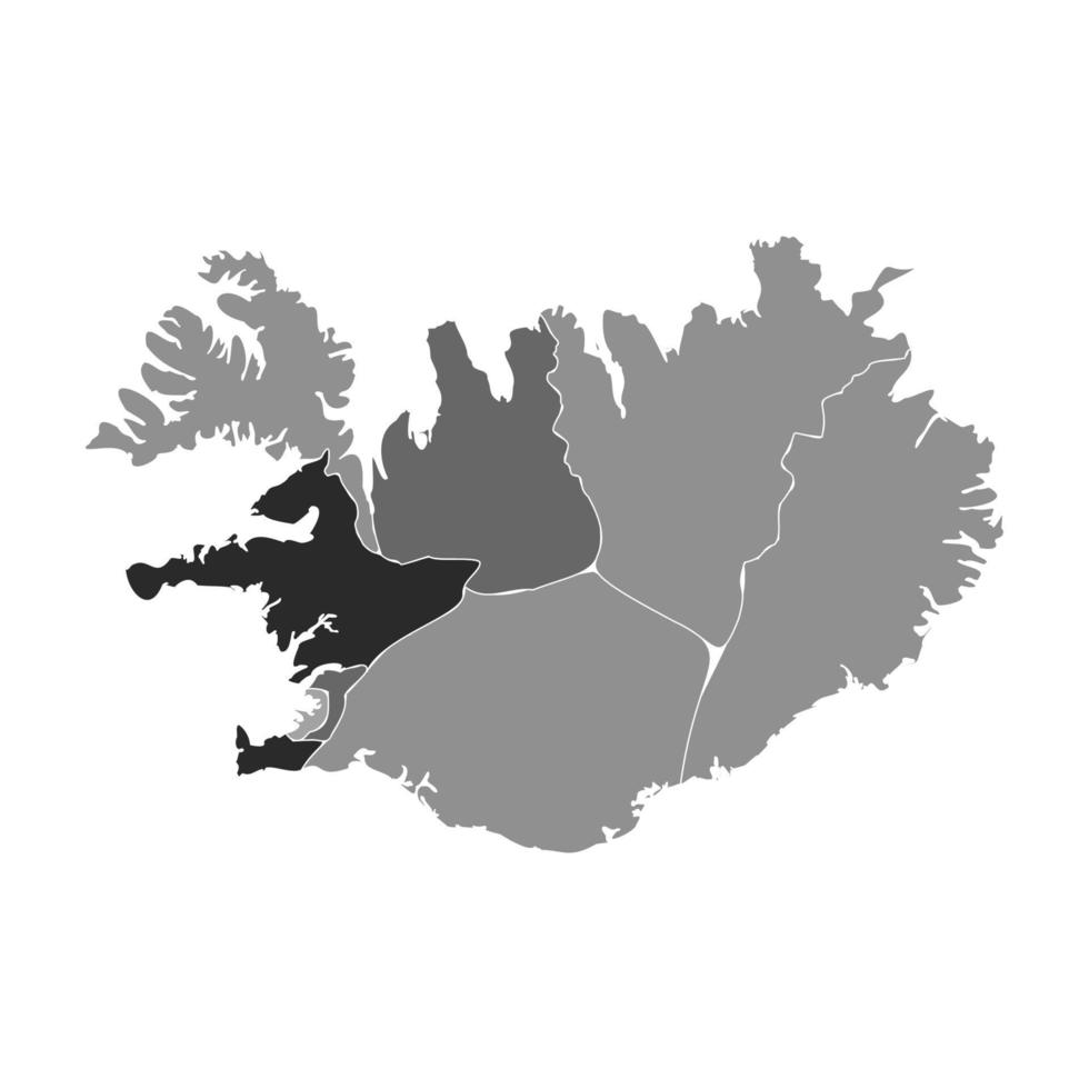 grijze verdeelde kaart van ijsland vector