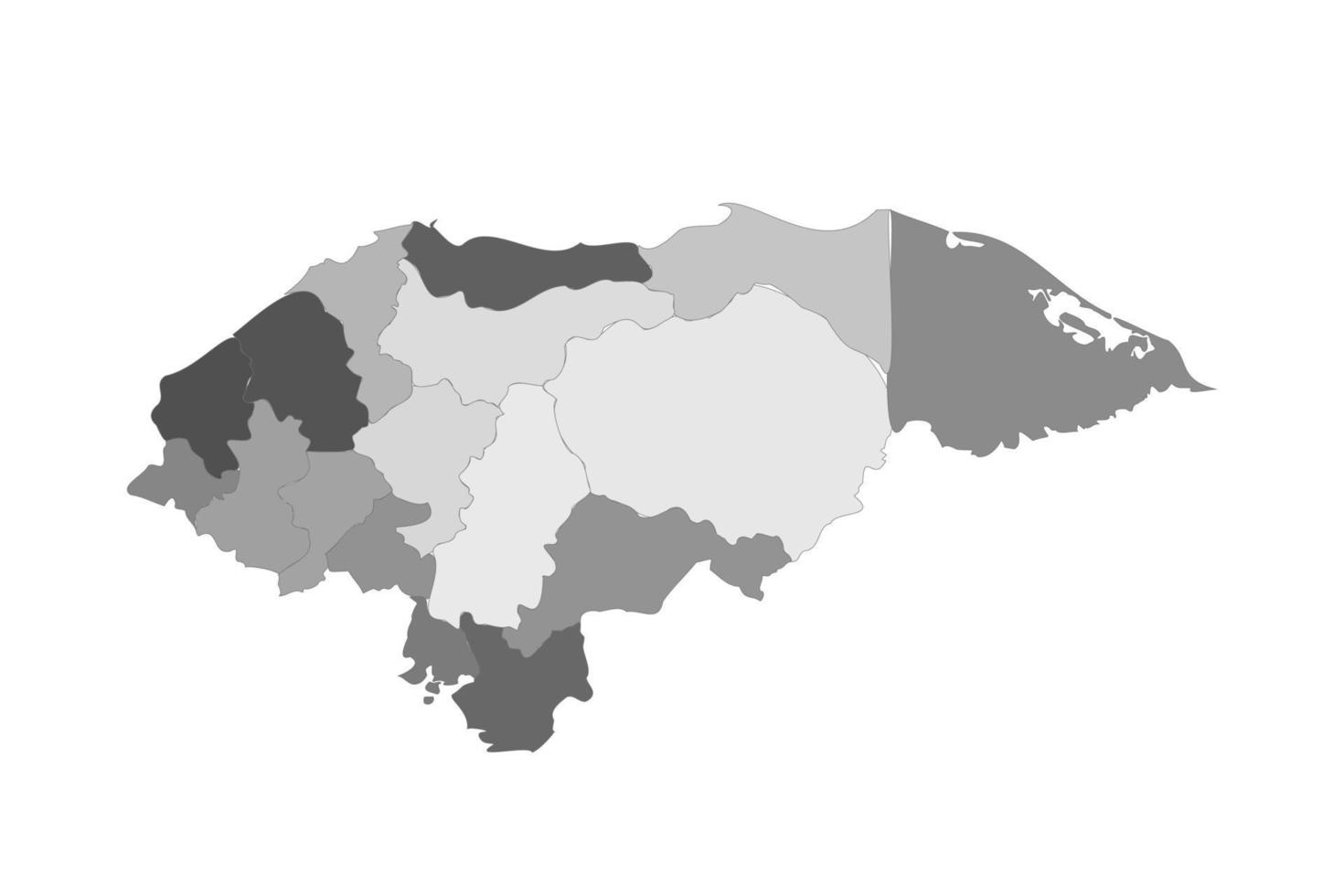 grijze verdeelde kaart van honduras vector