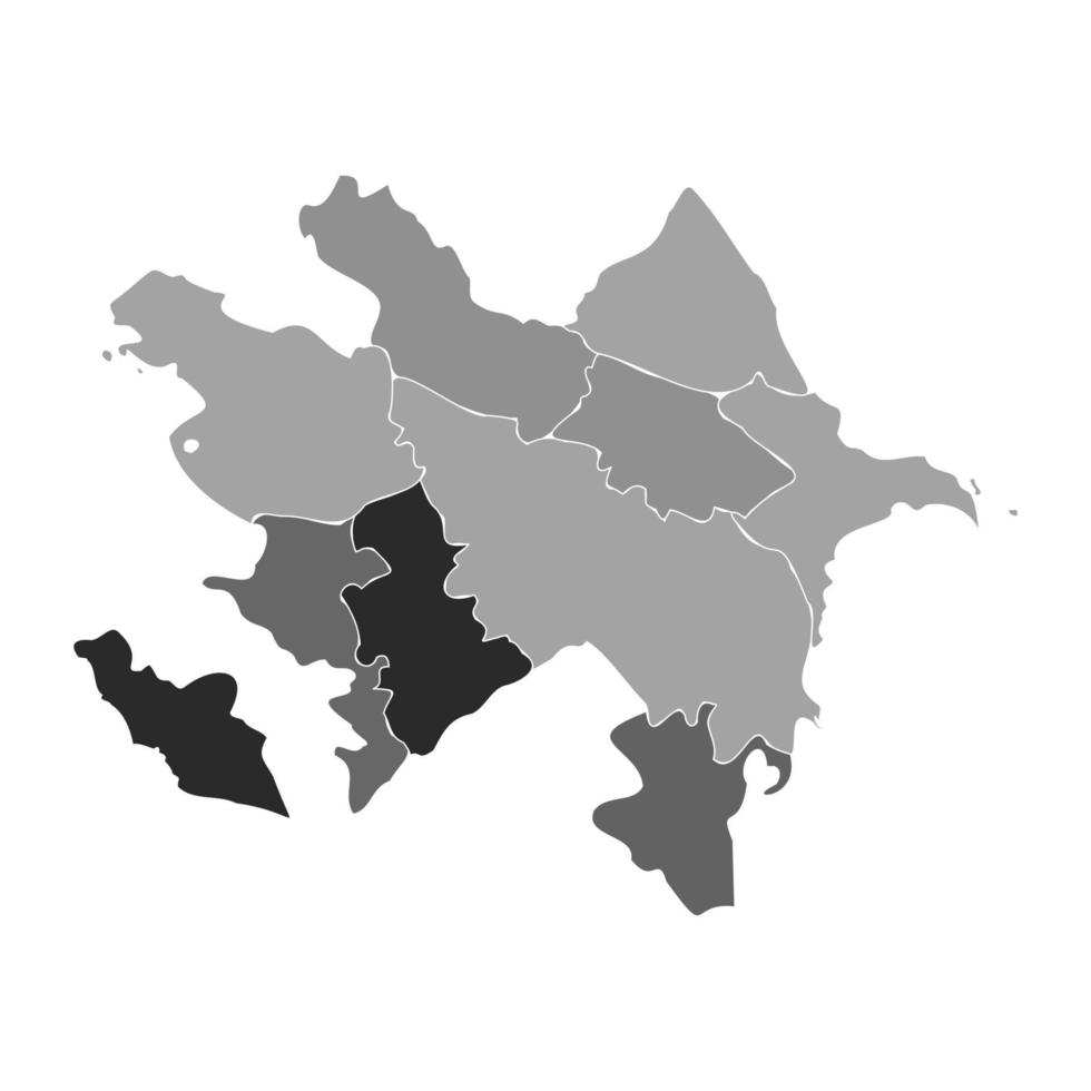 grijze verdeelde kaart van azerbeidzjan vector