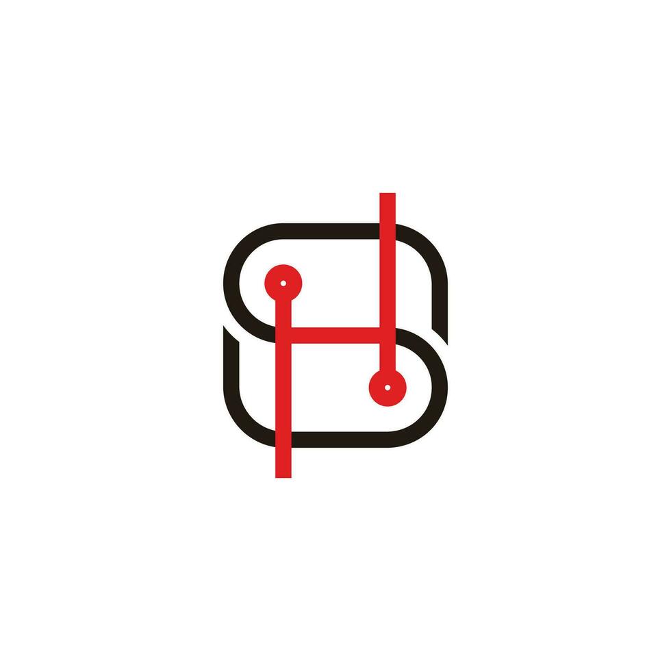 brief sh gemakkelijk kleurrijk lijn meetkundig logo vector