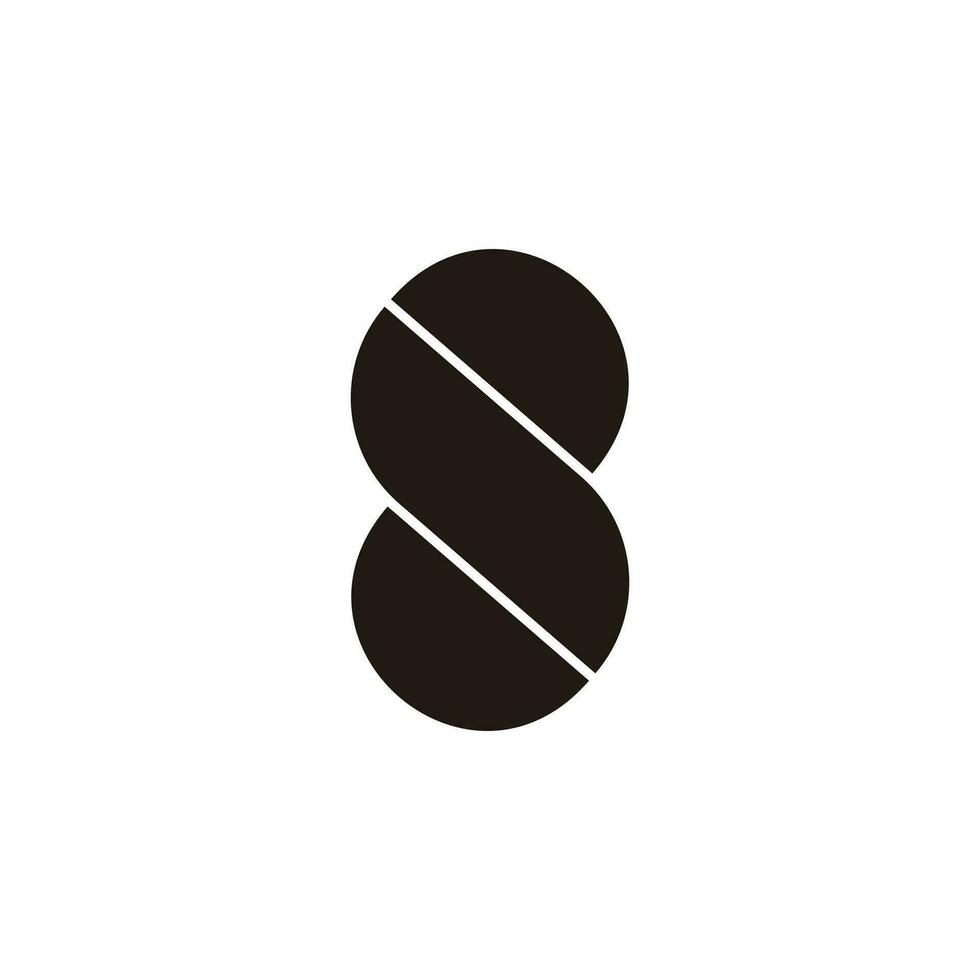 brief s cirkel meetkundig streep logo vector