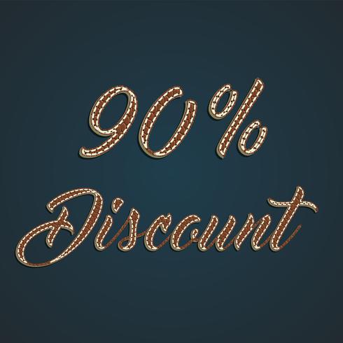 Realistische lederen percentage ingesteld, vectorillustratie vector