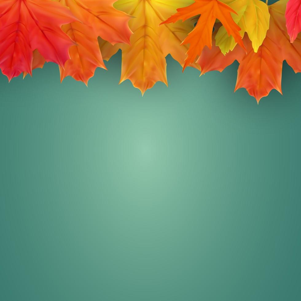 herfst natuurlijke achtergrond sjabloon met vallende bladeren vector