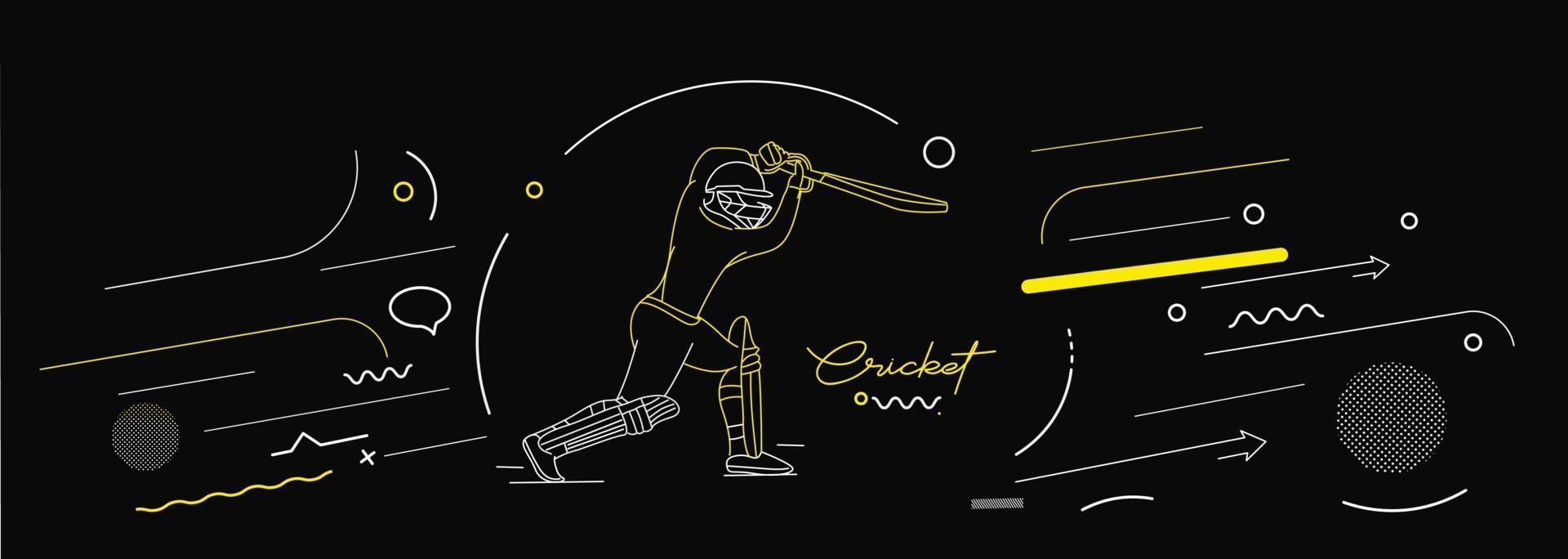 cricket horizontale banner batsman kampioenschap achtergrond. vector