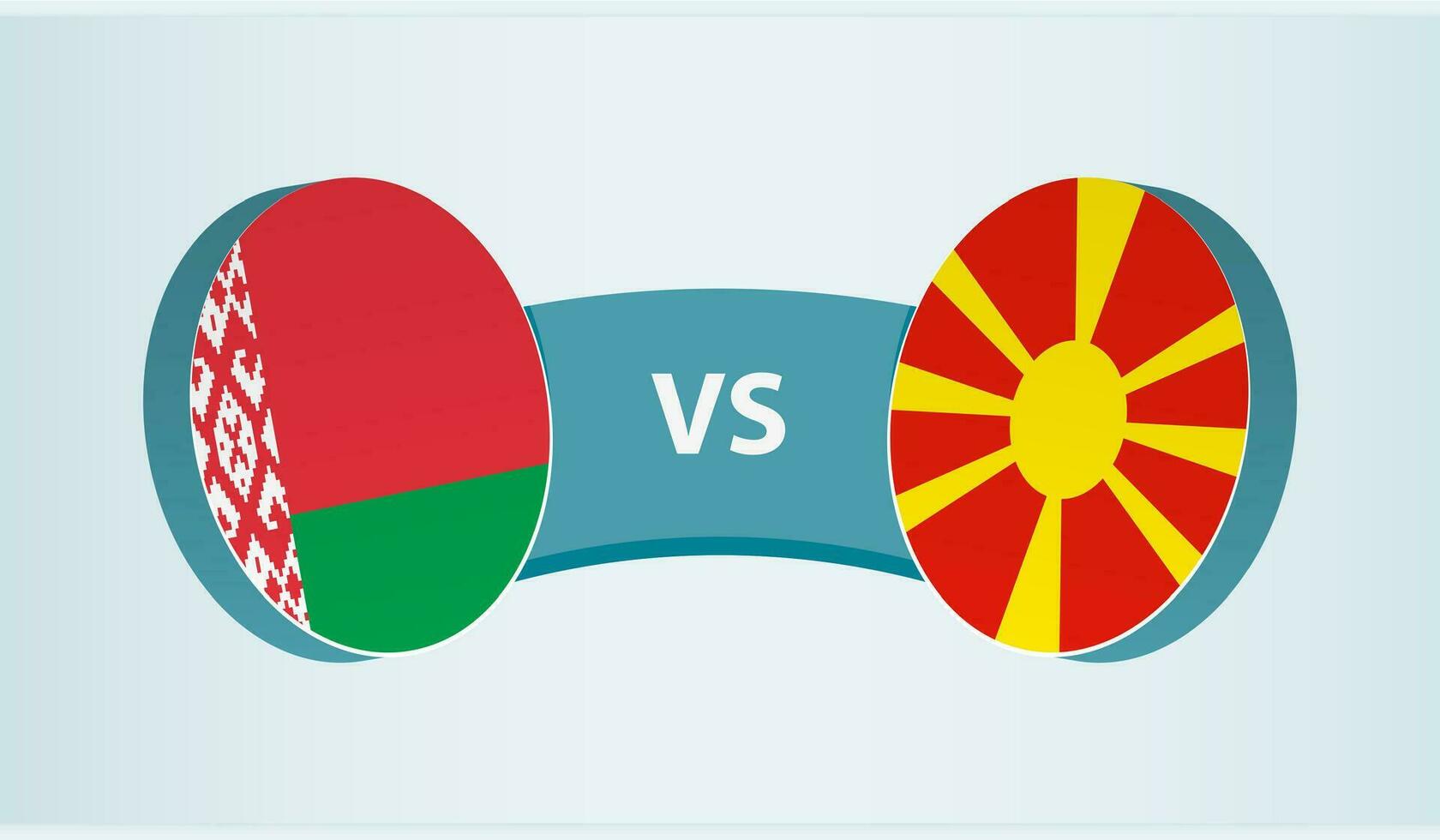 Wit-Rusland versus Macedonië, team sport- wedstrijd concept. vector