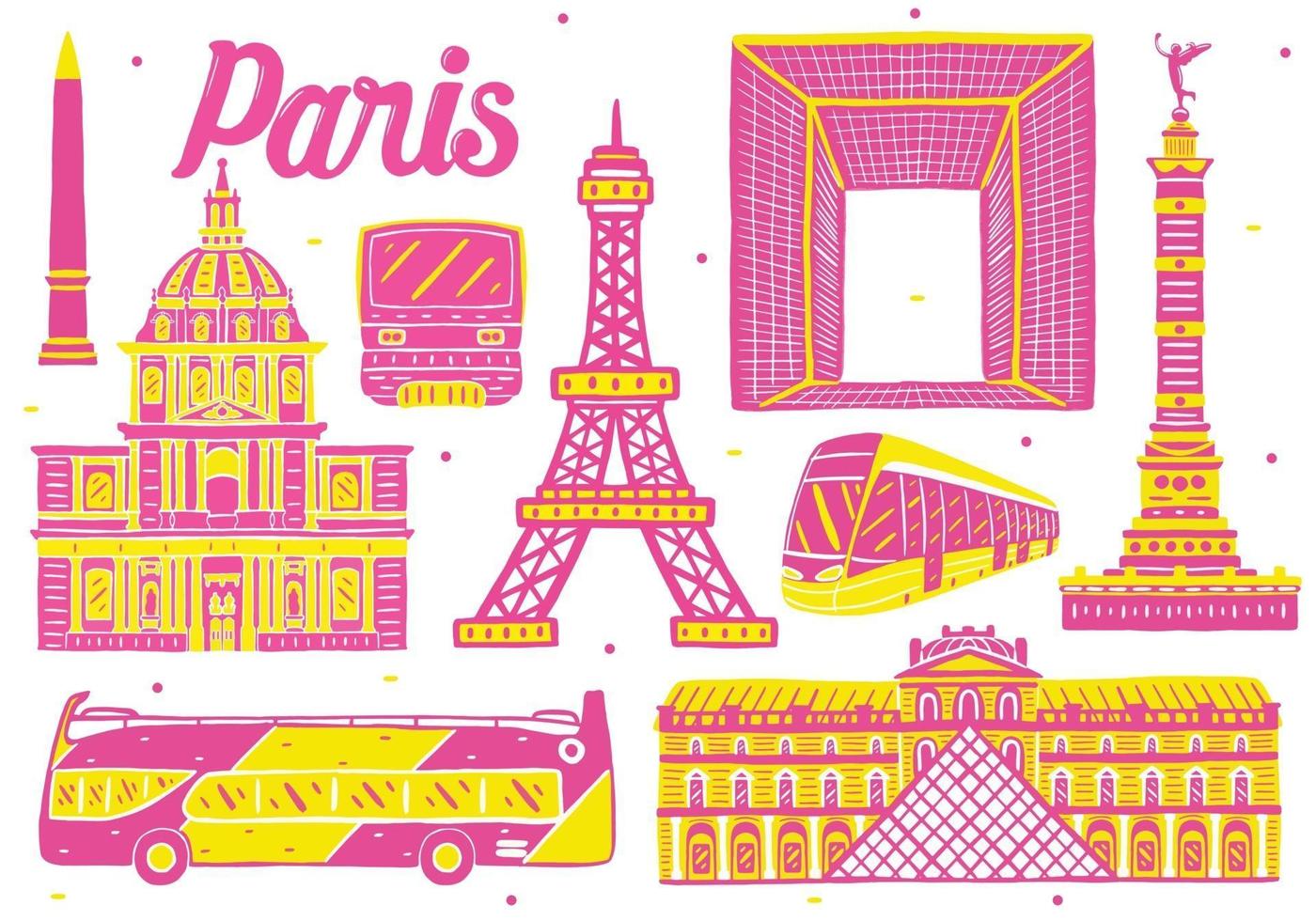 Parijs oriëntatiepunt in platte ontwerpstijl vector