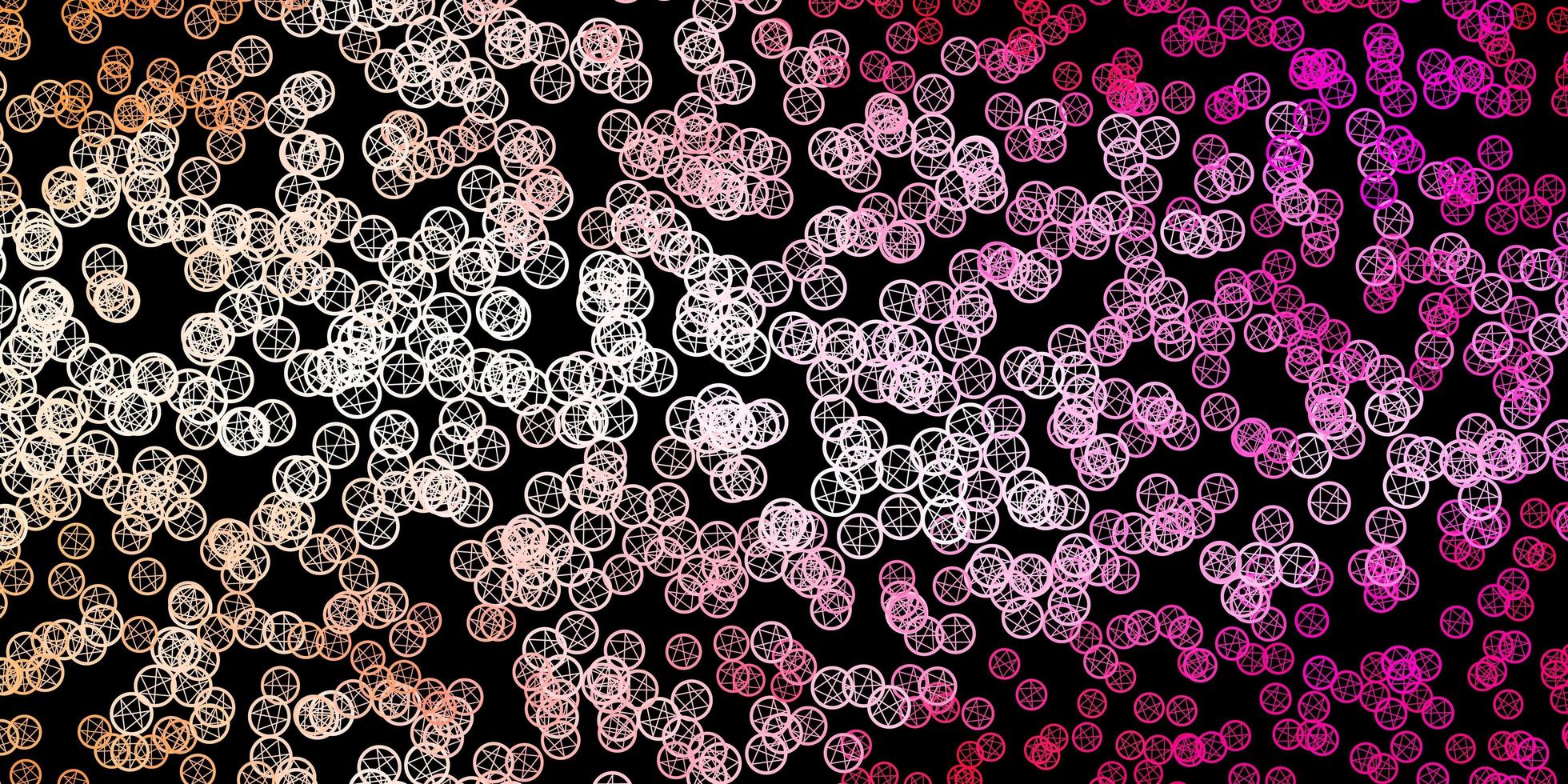 donkerroze vectorachtergrond met occulte symbolen. vector