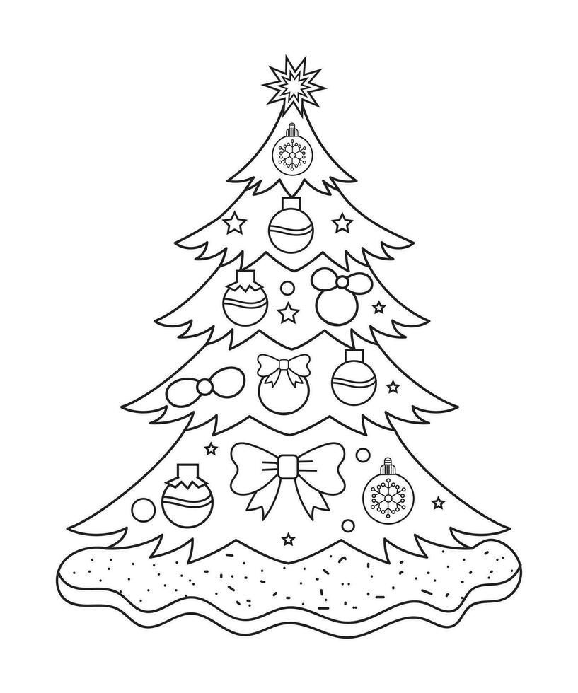 Kerstmis ornamenten reeks met ballen, sneeuwvlokken, hoeden, ster, Kerstmis boom, oranje, sok, geschenk, drinken en slingers. vector