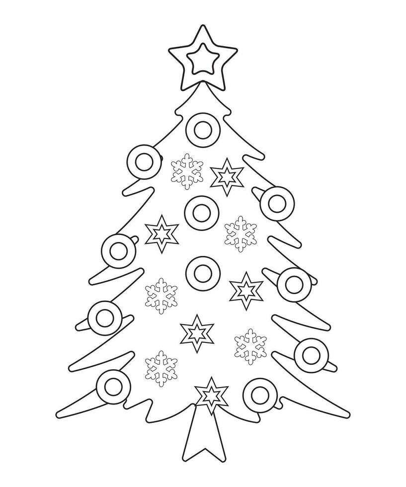 Kerstmis ornamenten reeks met ballen, sneeuwvlokken, hoeden, ster, Kerstmis boom, oranje, sok, geschenk, drinken en slingers. vector