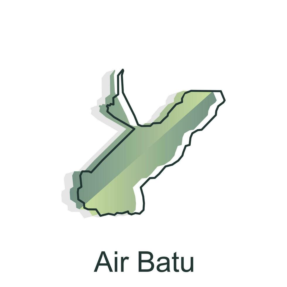 lucht batu stad kaart van noorden Sumatra provincie nationaal grenzen, belangrijk steden, wereld kaart land vector illustratie ontwerp sjabloon