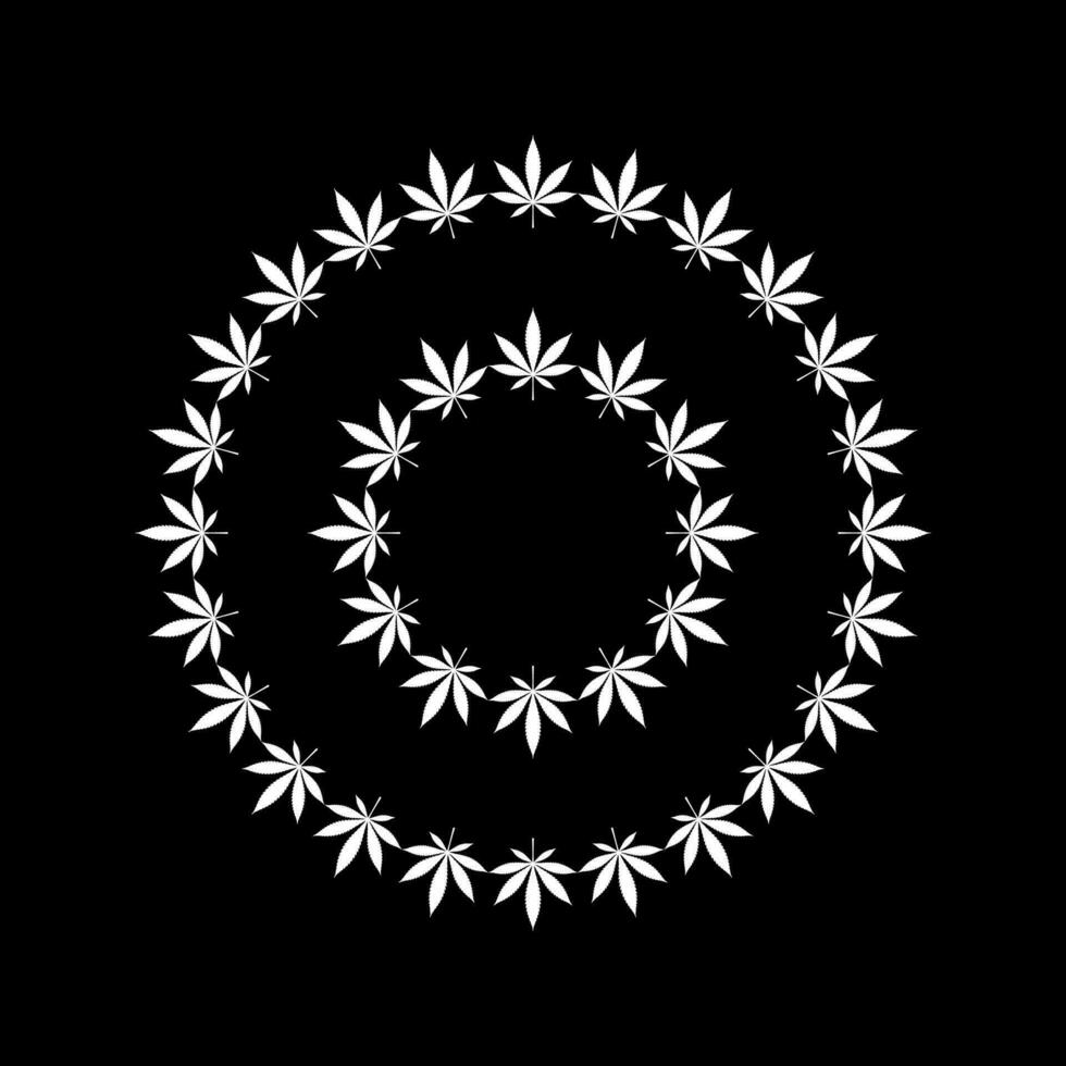 marihuana cirkel vorm samenstelling, kan gebruik voor decoratie, overladen, behang, omslag, kunst illustratie, textiel, kleding stof, mode, of grafisch ontwerp element. vector illustratie