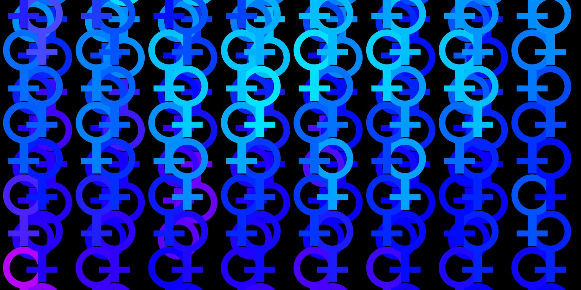 lichtroze, blauw vectorpatroon met feminismeelementen. vector