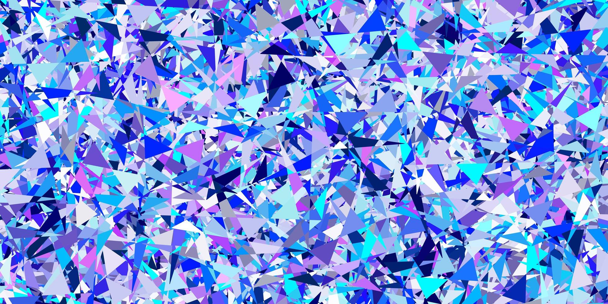 lichtroze, blauwe vectorachtergrond met driehoeken, lijnen. vector