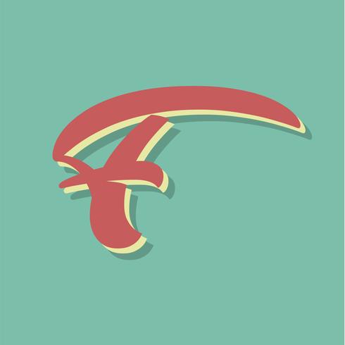 Retro karakter van een lettertype, vectorillustratie vector