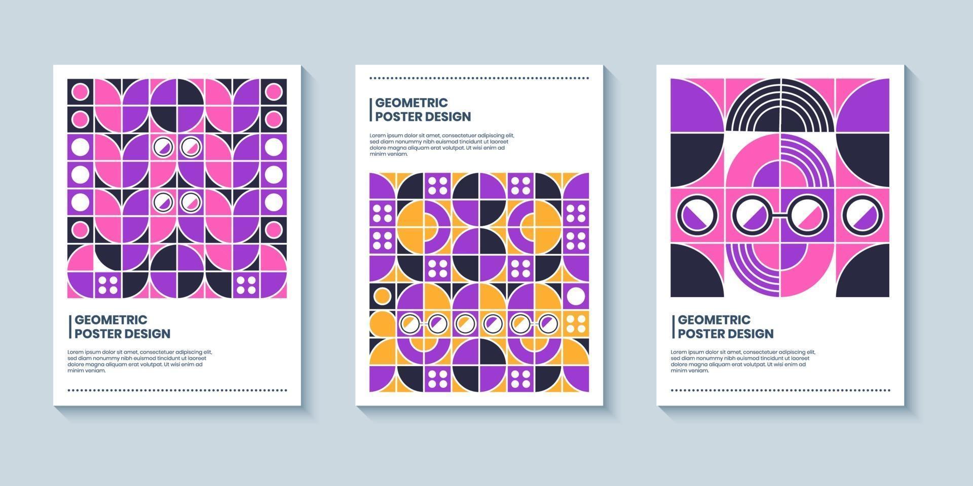 geometrische pop-art stijl omslagachtergrond voor boekomslag of poster vector