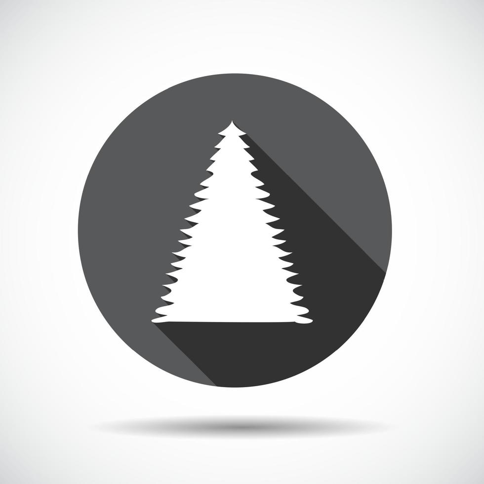 kerstboom platte pictogram met lange schaduw. vectorillustratie. vector