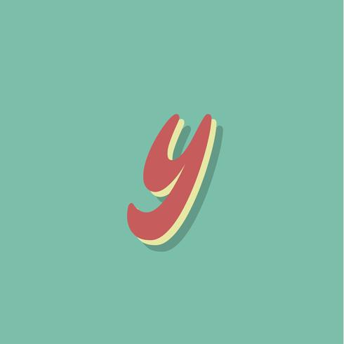 Retro karakter van een lettertype, vectorillustratie vector