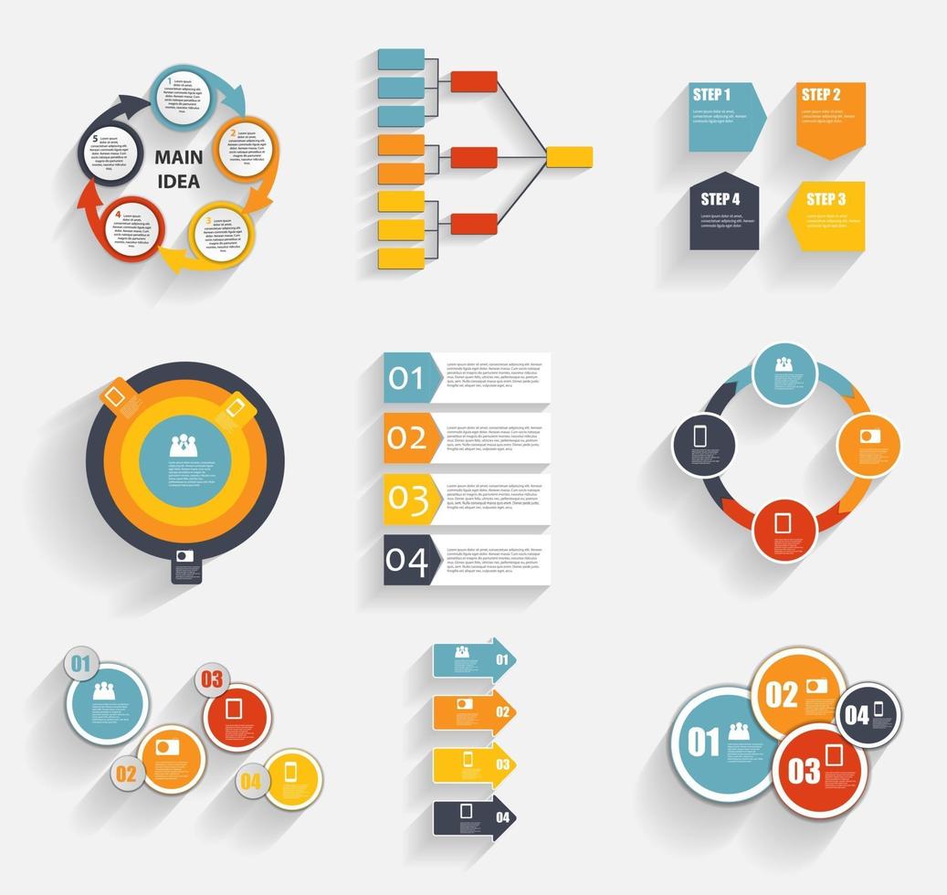 verzameling infographic-sjablonen voor zakelijke vectorillustra vector