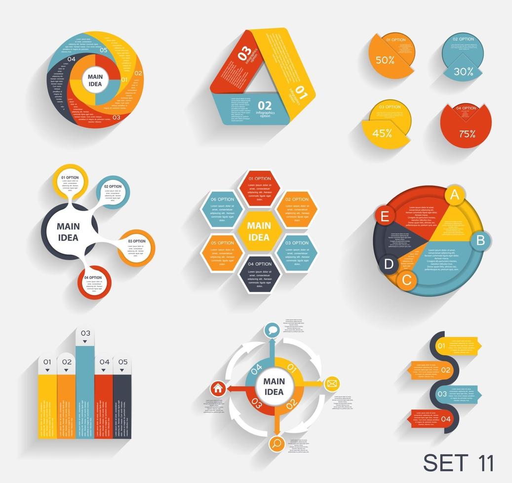 verzameling infographic sjablonen voor zakelijke vectorillustratie vector