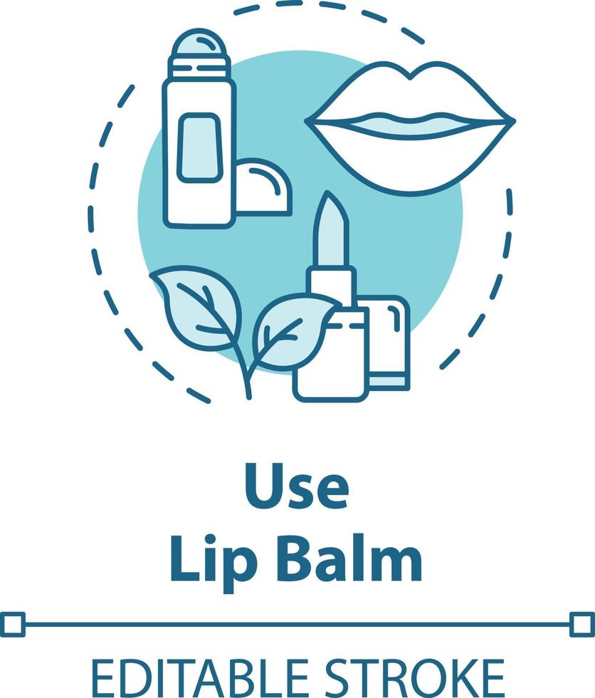 gebruik lippenbalsem, hygiënisch productconcept icoon vector