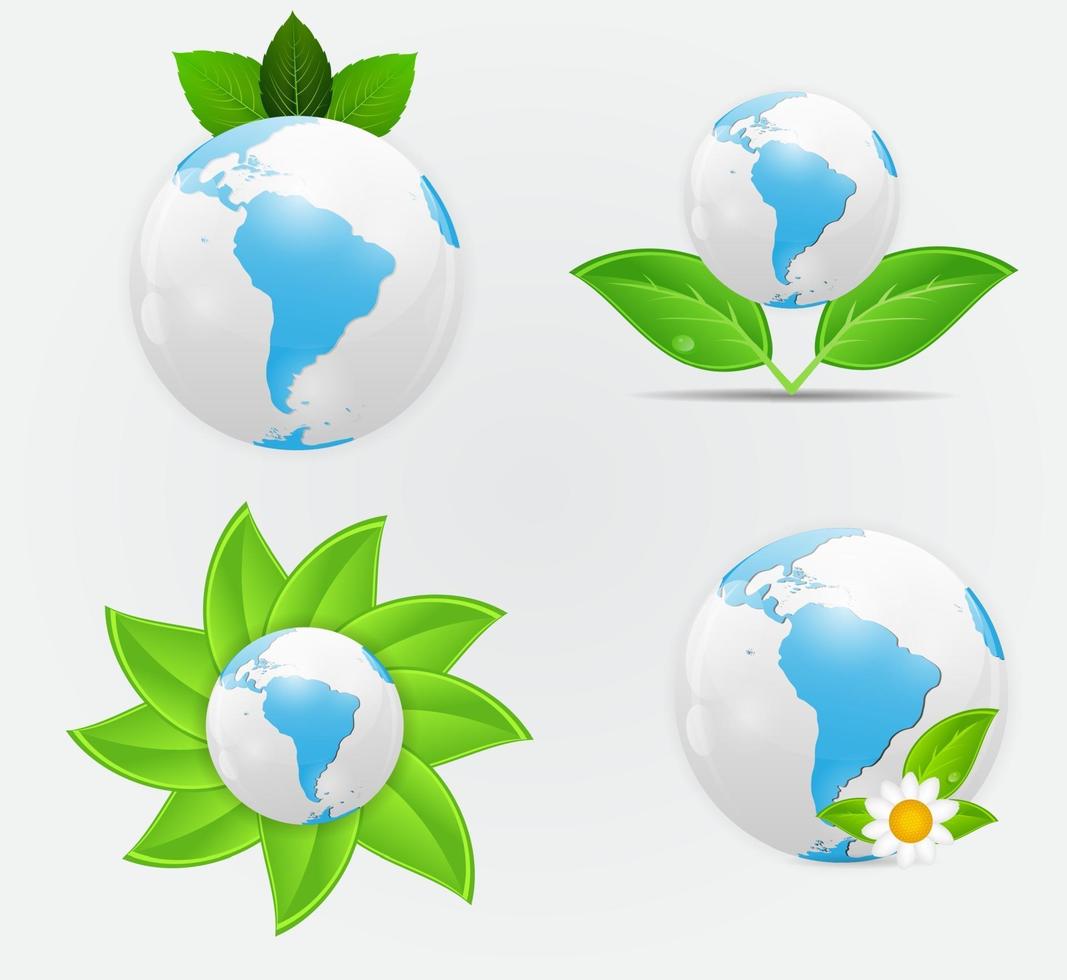 groene eco planeet concept vectorillustratie vector