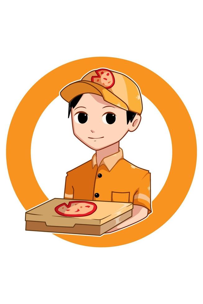 pizza jongen anime vector