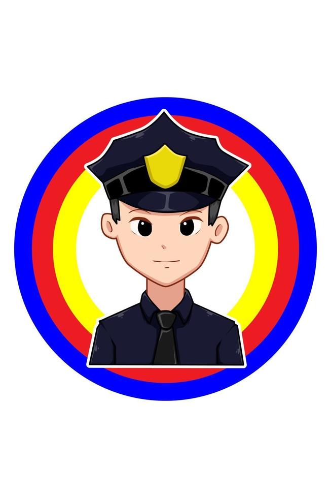 politie in dag van de arbeid cartoon afbeelding vector