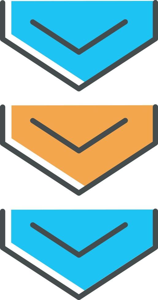 omlaag scrollen pijlen knop blauw en oranje rgb kleur icoon vector