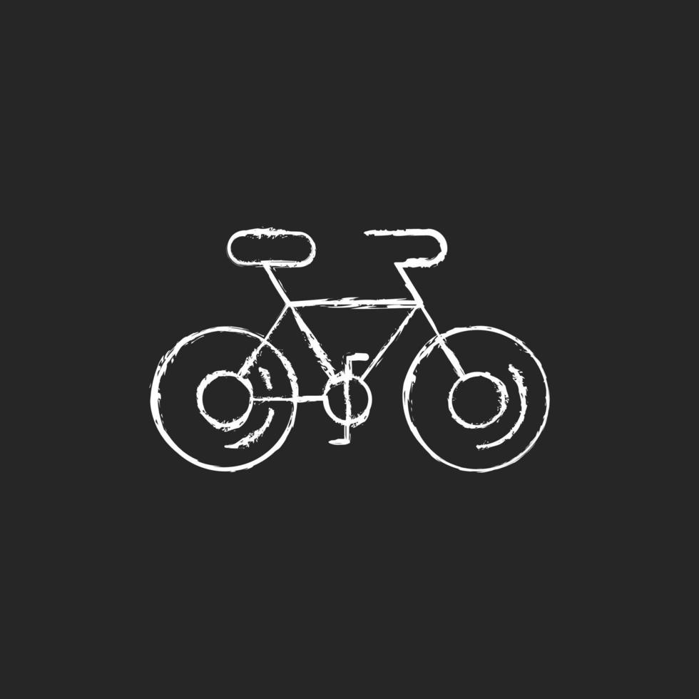 fiets krijt wit pictogram op donkere achtergrond. vector