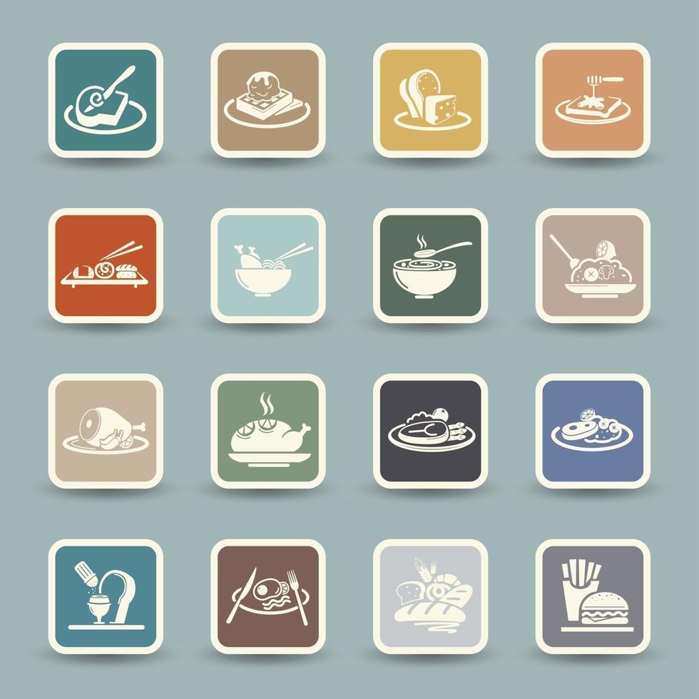 voedsel pictogrammen geïsoleerd op de achtergrond vector