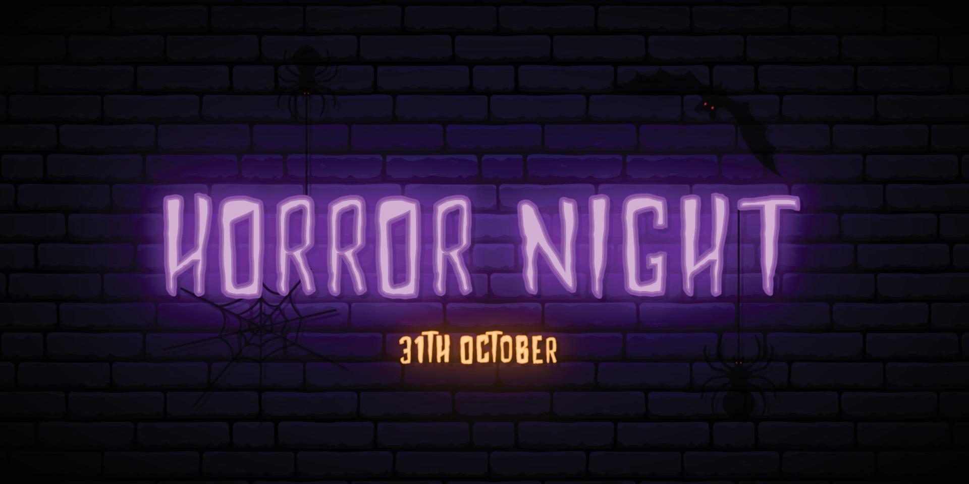 horror nacht neon uithangbord. vector