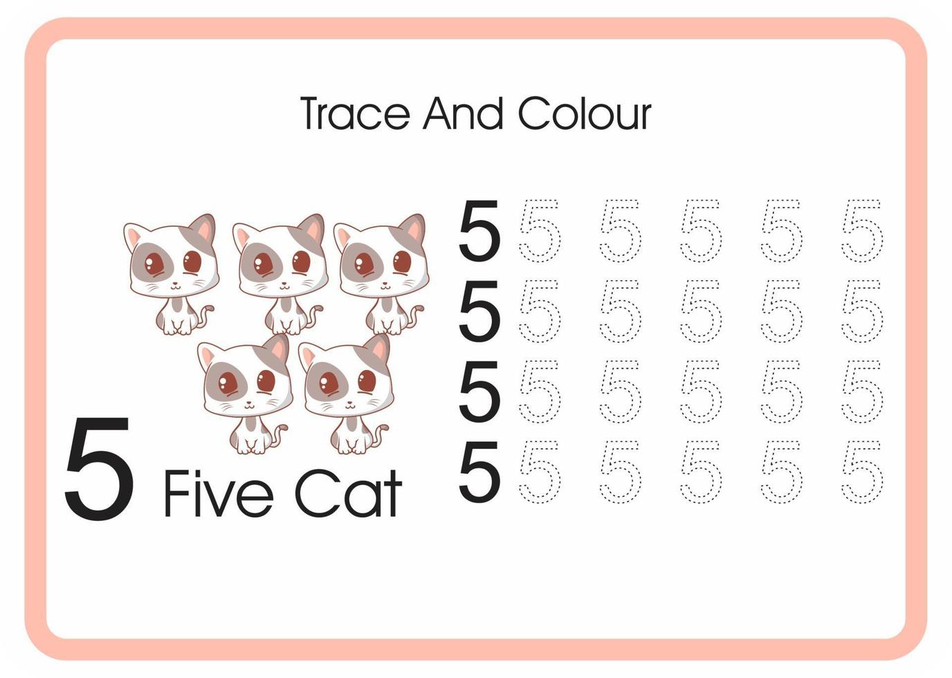 tel trace en kleur cat vector