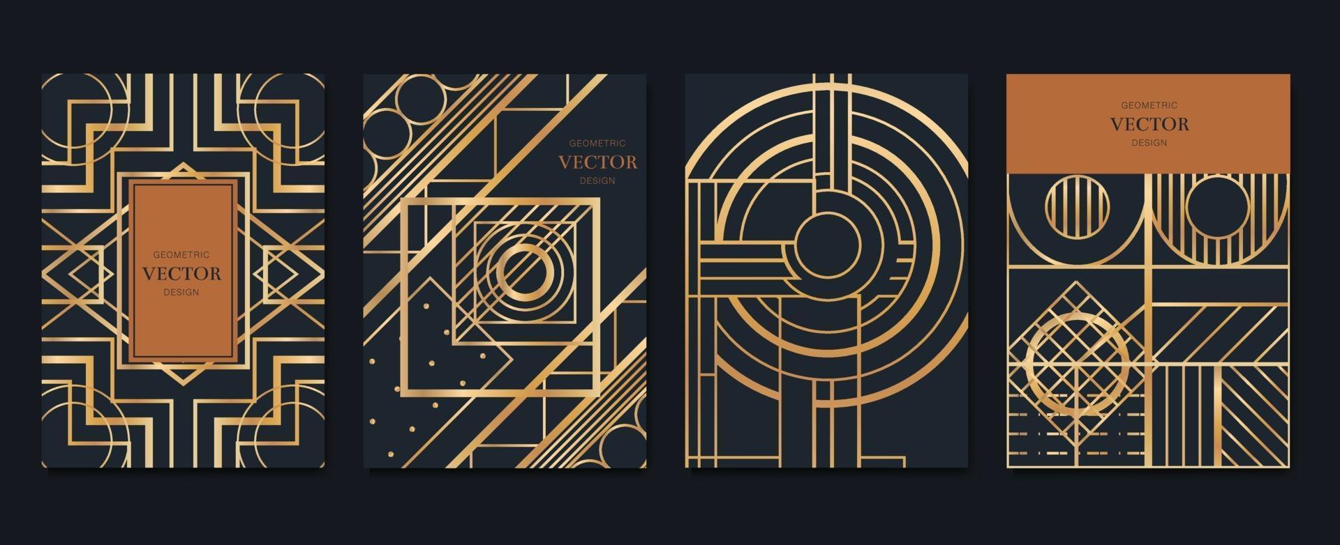 luxe uitnodigingskaart ontwerp met art deco patroon achtergrond vector