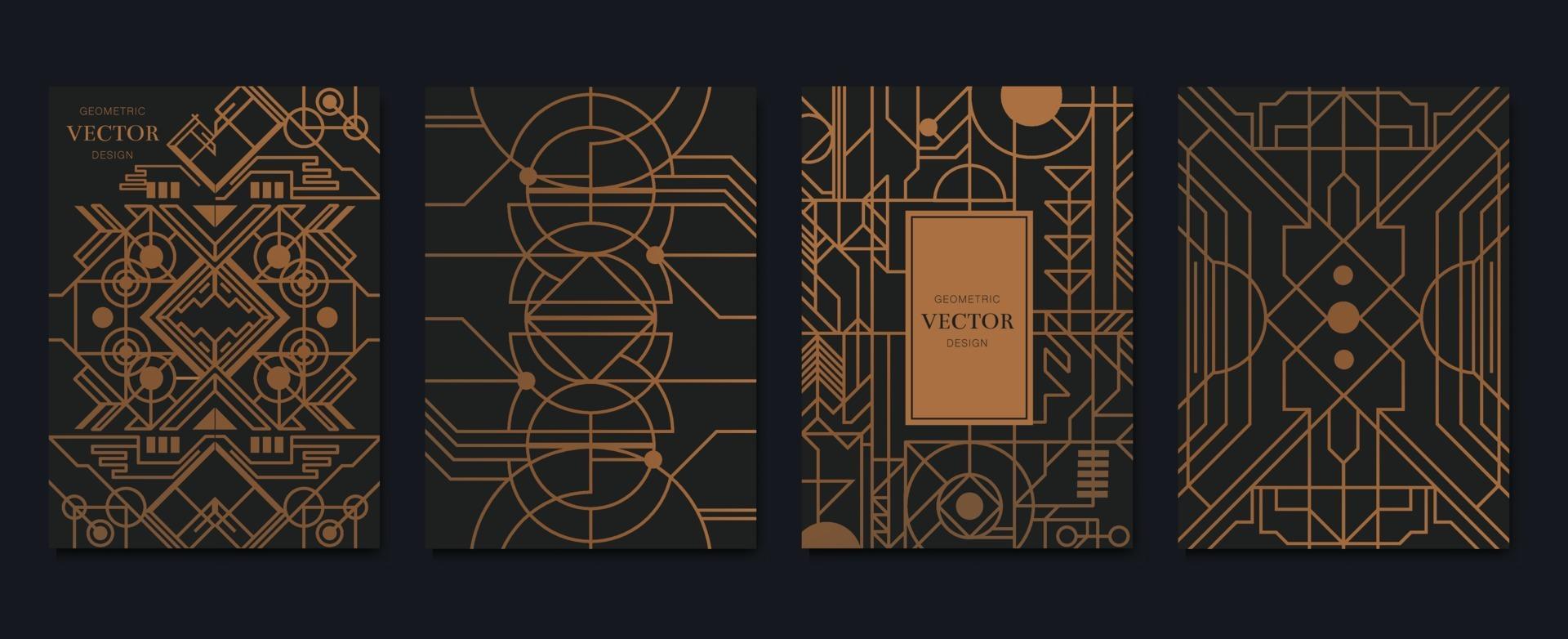 luxe uitnodigingskaart ontwerp met art deco patroon achtergrond vector