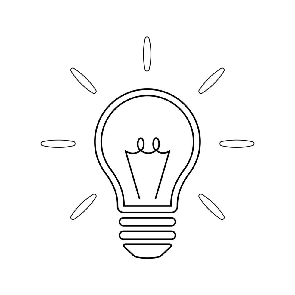 gloeilamp of idee en inspiratie eenvoudig pictogram vector