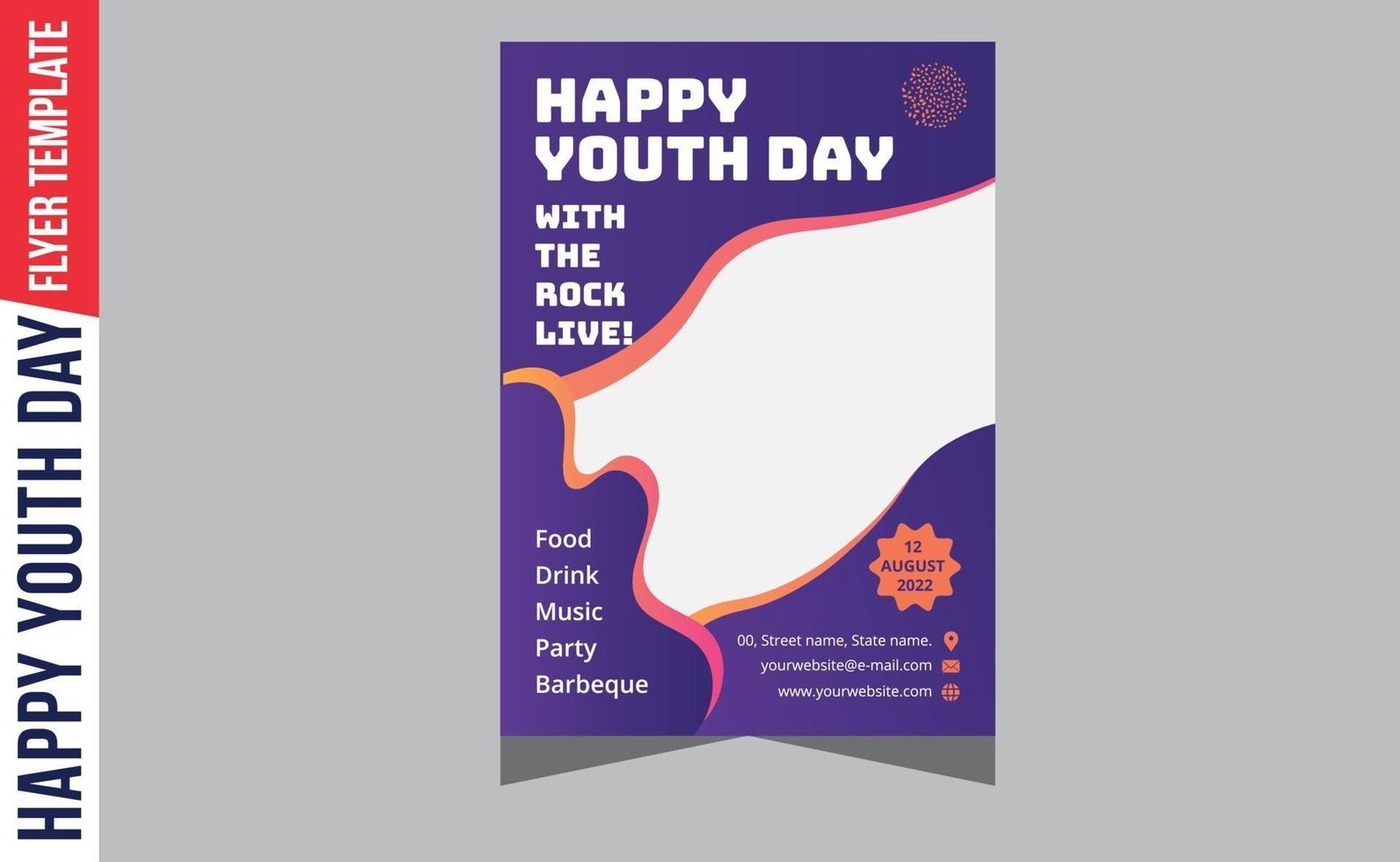 gelukkige jeugddag moderne feestvlieger, brochure, wenskaart greeting vector