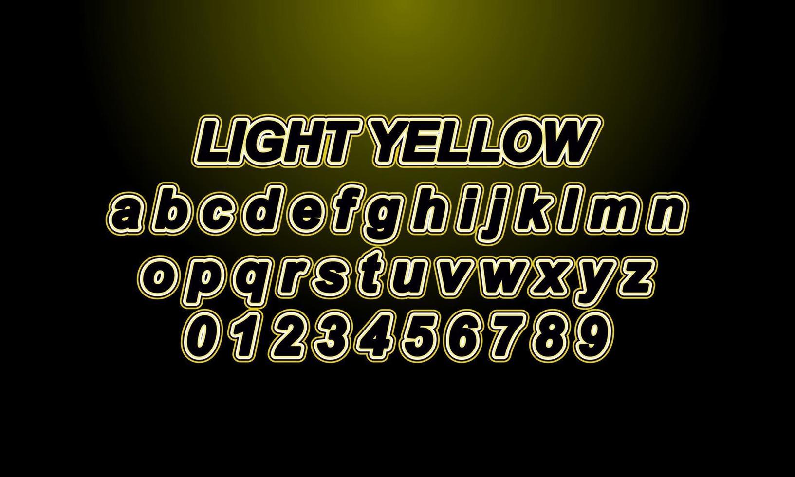 lichtgeel lettertype alfabet vector