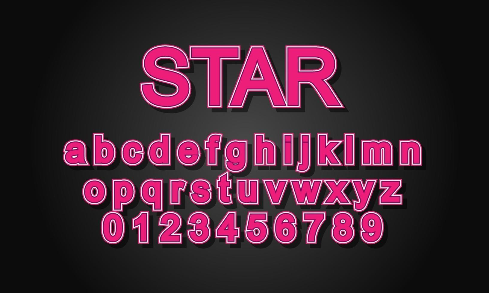 ster lettertype alfabet vector