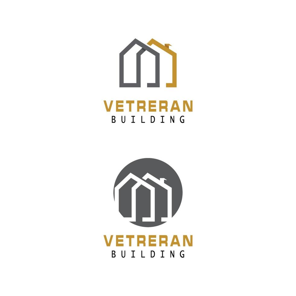 onroerend goed, onroerend goed en constructie logo-ontwerp vector